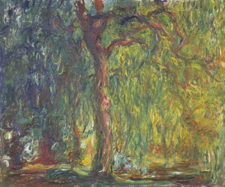 Weeping Willow,Claude Monet,Oil Painting,Oil Painting, tree, nature, scenery, traditional media