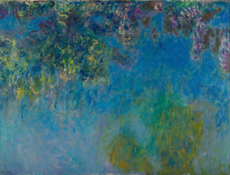 Wisteria,Glyzinie,Claude Monet,Ölgemälde,Ölgemälde, abstrakt, Solo, bunt, Malerei (mittel)