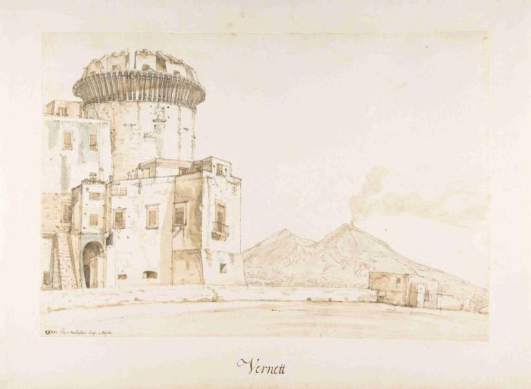 The Castel Nuovo in Naples, with a View of Mount Vesuvius,Castel Nuovo di Naples