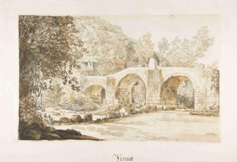 The Ponte Acquoria,Ponte Acquoria,Claude-Joseph Vernet,Oljemaleri,Oljemaleri, tre, ingen mennesker, natur