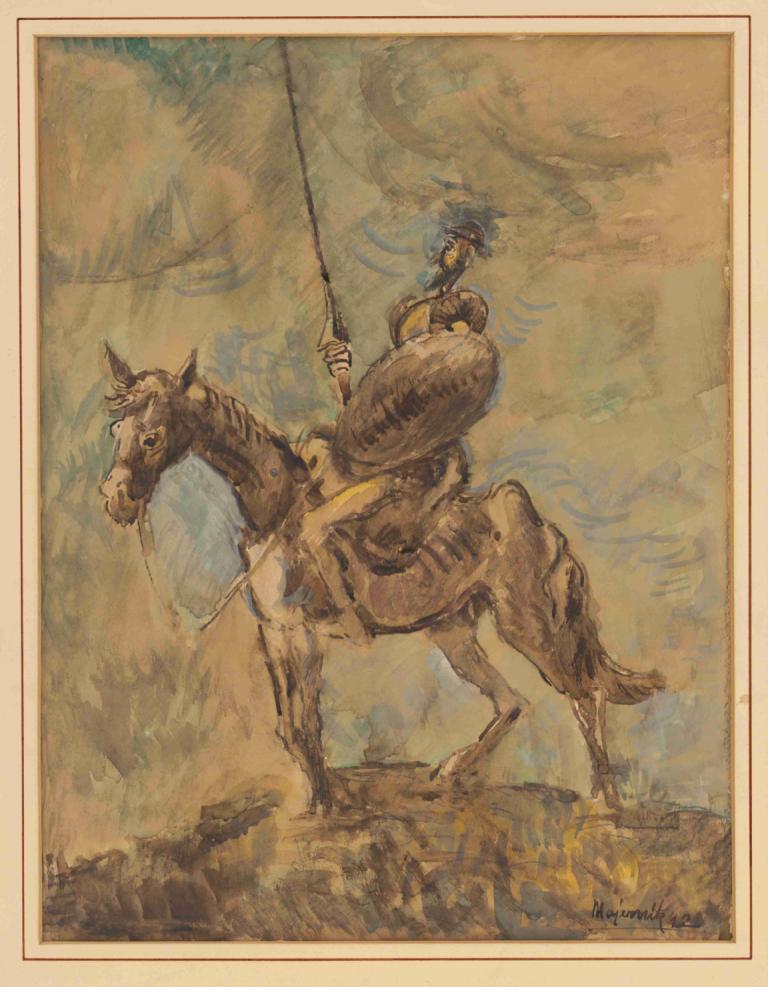 Don Quixote,Δον Κιχώτης,Cyprián Majerník,Ελαιογραφία,Ελαιογραφία, ιππασία, άλογο, 1 αγόρι, μονοφωνία