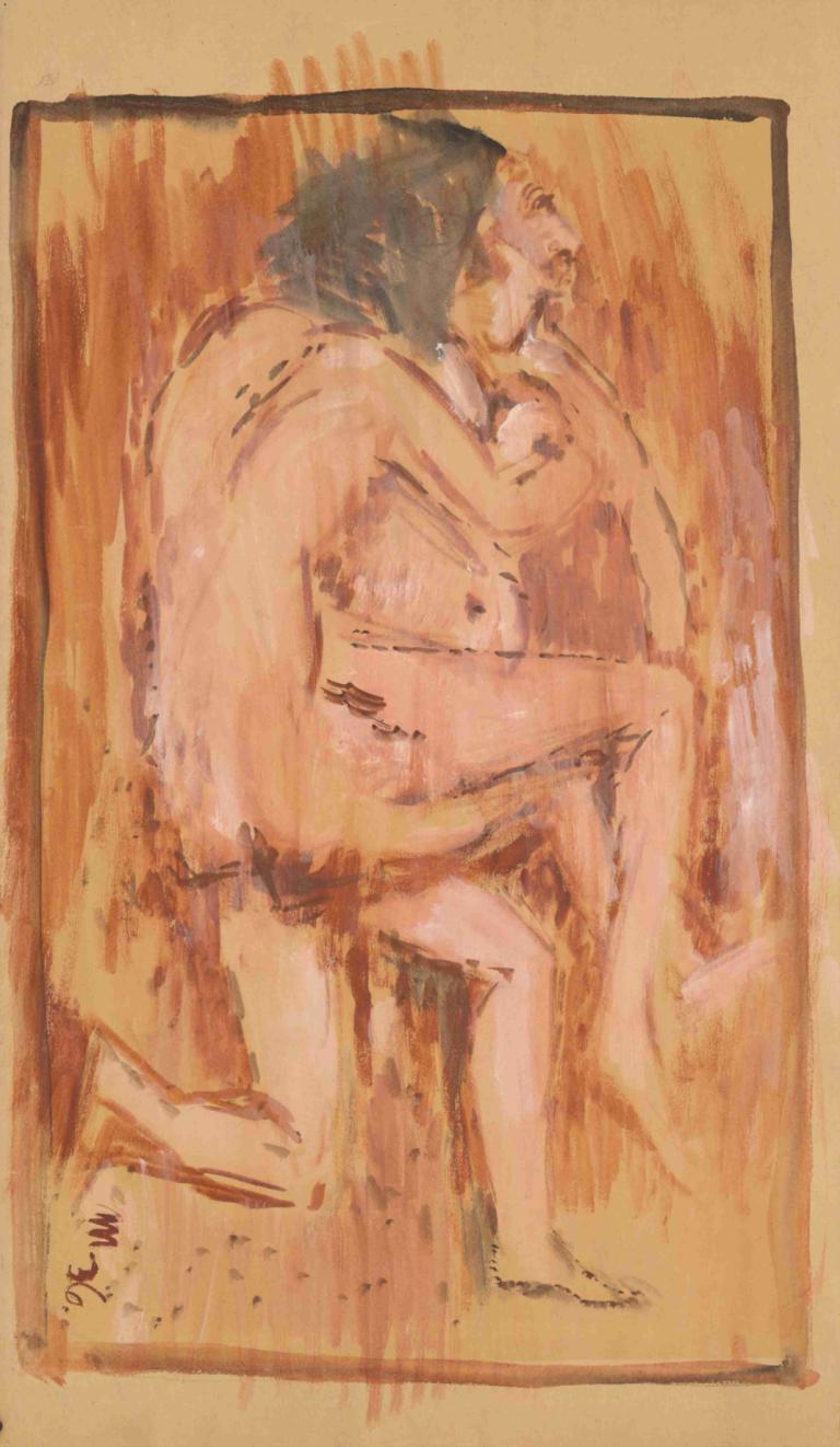 Lovers,情人,Cyprián Majerník,油画,油画, 裸体, 性别, 1个女孩, 完全裸体, 2个男孩, 1男孩, 异性恋, 多个男孩, 在盒子里, 美术模仿, 黑发, 赤脚, 盒子