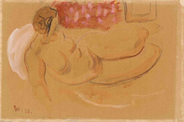 Reclining Female Nude,Leżący akt kobiecy,Cyprián Majerník,Cyprian Majerník,Obraz olejny,Obraz olejny