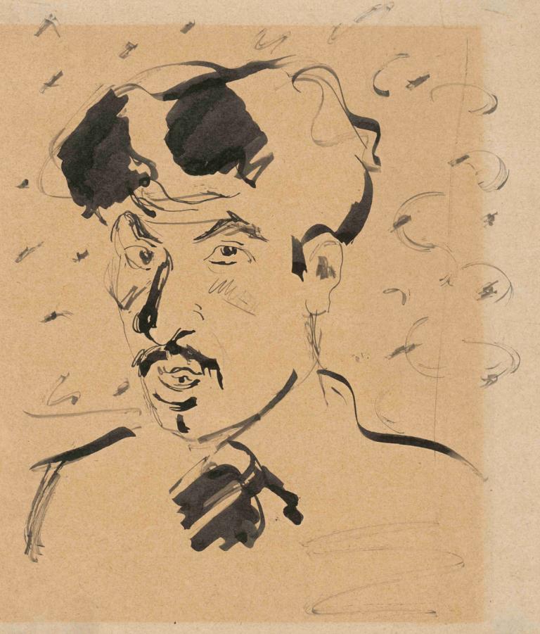 Self-Portrait,Αυτοπροσωπογραφία,Cyprián Majerník,Σκίτσο,Σκίτσο, 1 αγόρι, ανδρική εστίαση, μονοφωνία