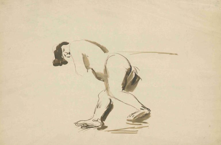 Study of Female Nude,Étude d'un nu féminin,Cyprián Majerník,Croquis,Croquis, chien, monochrome, pas d'humains