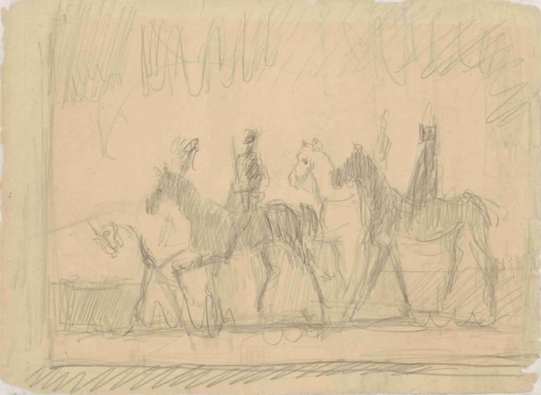 Study of Riders,Étude sur les cavaliers,Cyprián Majerník,Croquis,Croquis, esquisser, monochrome