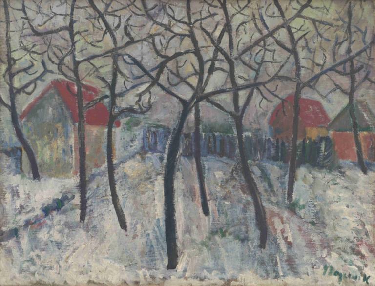 Trees in a Garden,Arbres dans un jardin,Cyprián Majerník,Peinture à l'huile,Peinture à l'huile, arbre