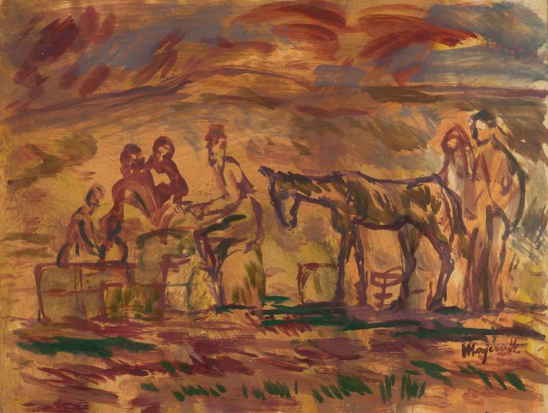 Victims of War (Refugees),Victimes de guerre (réfugiés),Cyprián Majerník,Peinture à l'huile