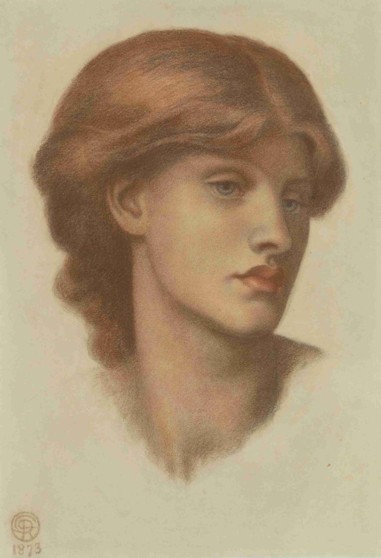 Study of Alexa Wilding,Μελέτη της Alexa Wilding,Dante Gabriel Rossetti,Έγχρωμο σκίτσο,Έγχρωμο σκίτσο