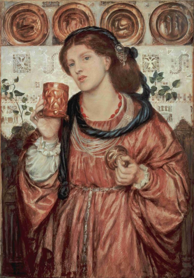 The Loving Cup,Το κύπελλο αγάπης,Dante Gabriel Rossetti,Ελαιογραφία,Ελαιογραφία, 1 κορίτσι, μονοφωνία