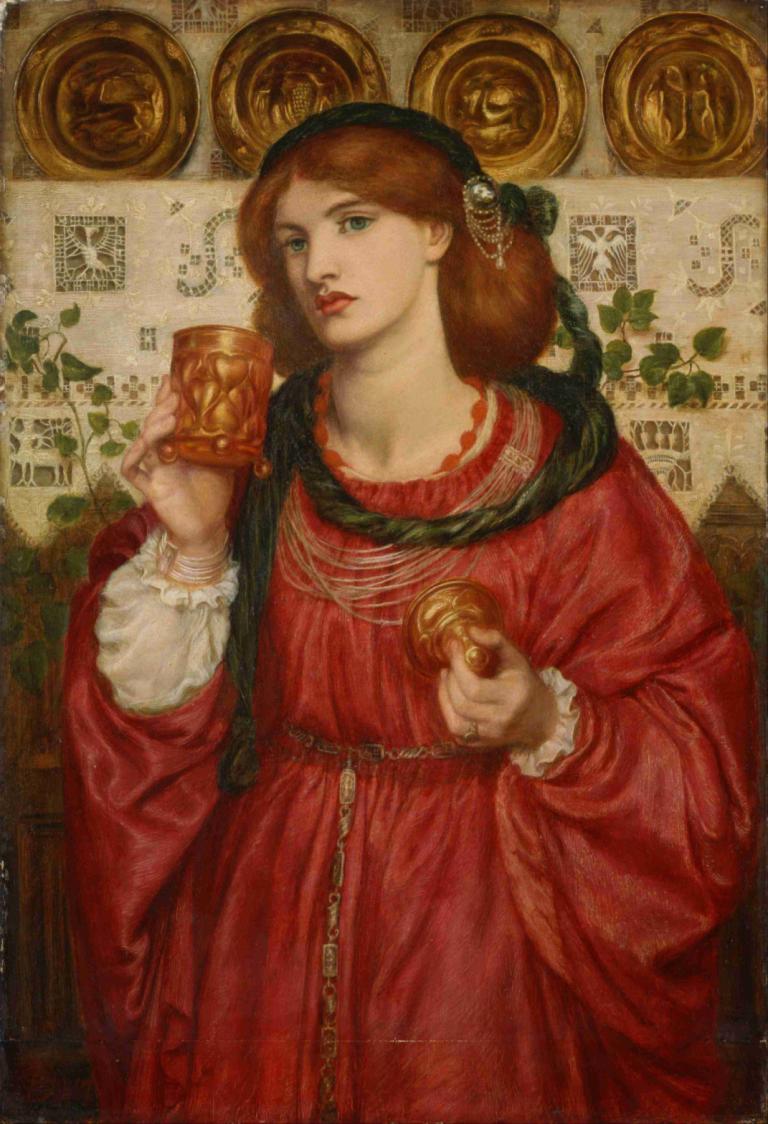 The Loving Cup,Το κύπελλο αγάπης,Dante Gabriel Rossetti,Ελαιογραφία,Ελαιογραφία, 1 κορίτσι, μονοφωνία