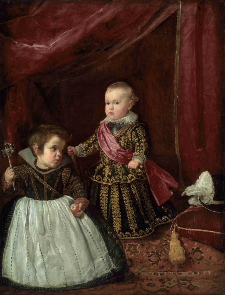 Don Baltasar Carlos with a Dwarf,Don Baltasar Carlos med en dvärg,Diego Velázquez,Oljemålning,Oljemålning