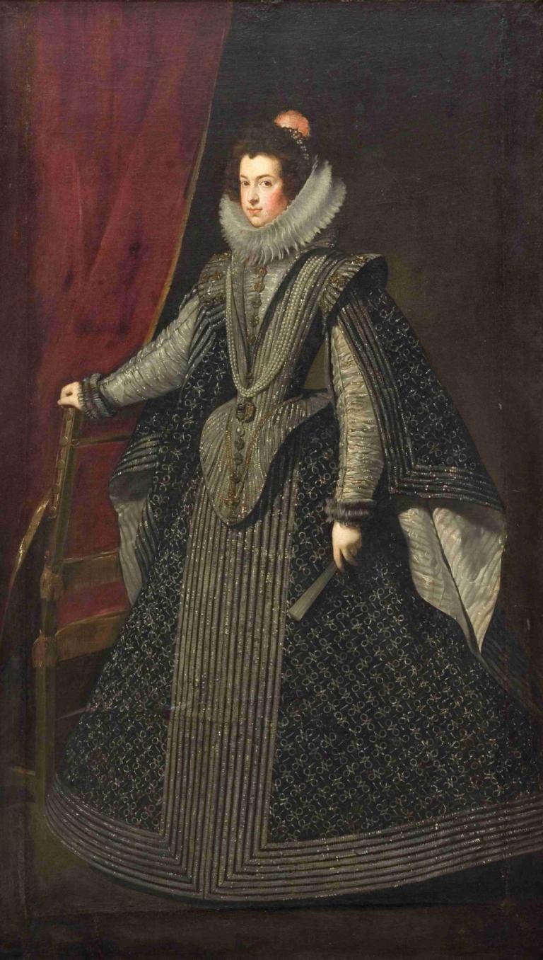 Isabella of Bourbon. First Queen of King Philip IV,Diego Velázquez,Oil Painting,Oil Painting, solo, 1girl