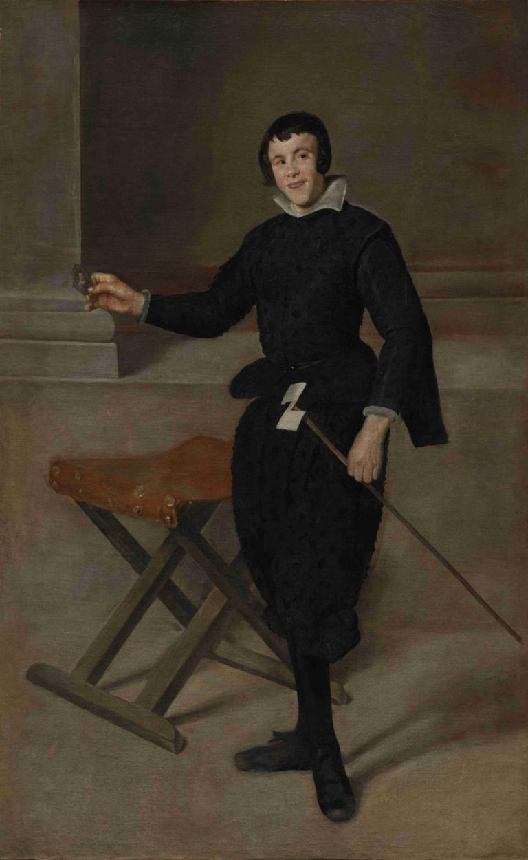 Portrait of the Jester Calabazas,Portræt af narren Calabazas,Diego Velázquez,Diego Velazquez,Oliemaleri