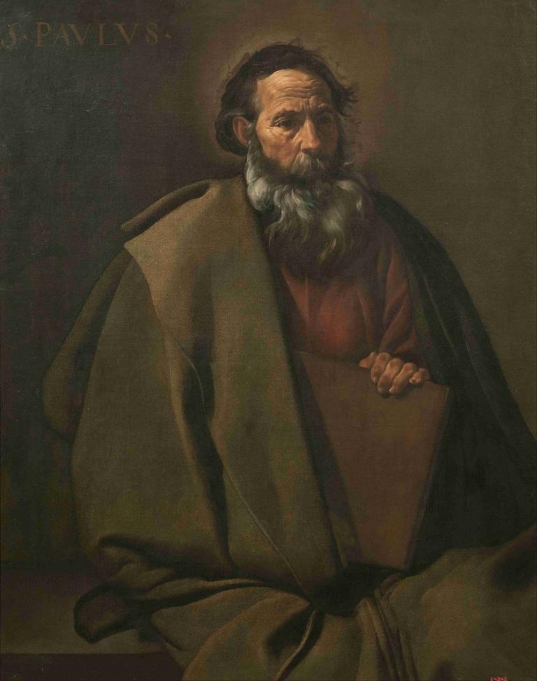 Saint Paul,Sint-Paulus,Diego Velázquez,Olieverf,Olieverf, 1 jongen, mannelijke focus, solo, gezichtshaar, oud