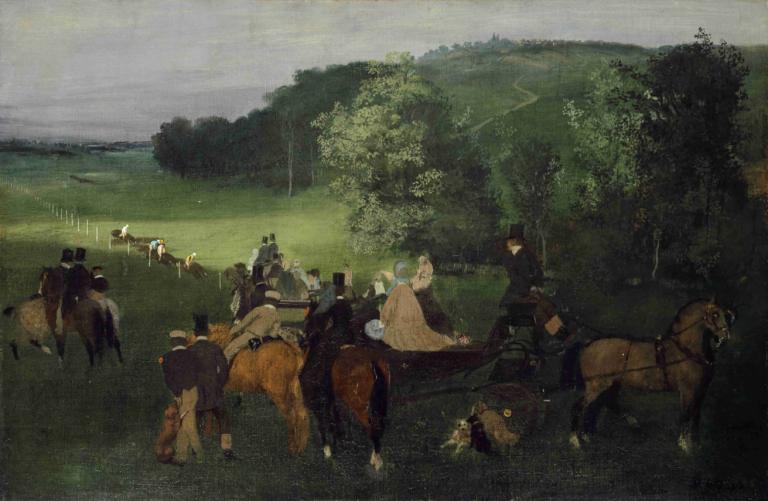 At the Racecourse (The Races),Di Arena Balap (Balapan),Edgar Degas,Lukisan cat minyak,Lukisan cat minyak