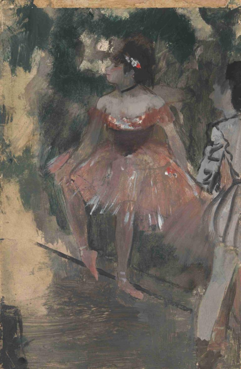 Dancers,Ballerini,Edgar Degas,Pittura ad olio,Pittura ad olio, vestito, più ragazze, vestito rosso