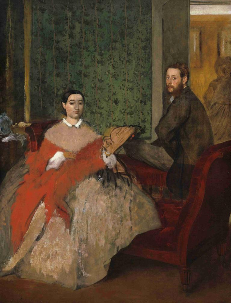 Edmondo and Thérèse Morbilli,Edmondo dan Thérèse Morbilli,Edgar Degas,Lukisan cat minyak,Lukisan cat minyak