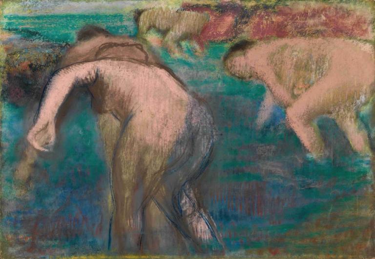 Femmes Au Bain,Kvinnor i badet,Edgar Degas,Oljemålning,Oljemålning, inga människor