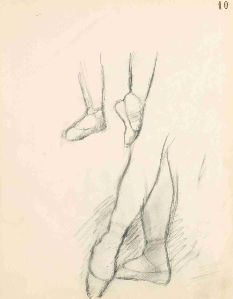 Figure Studies 11,Figura Studi 11,Edgar Degas,Schizzo,Schizzo, 1 ragazza, monocromo, schizzo