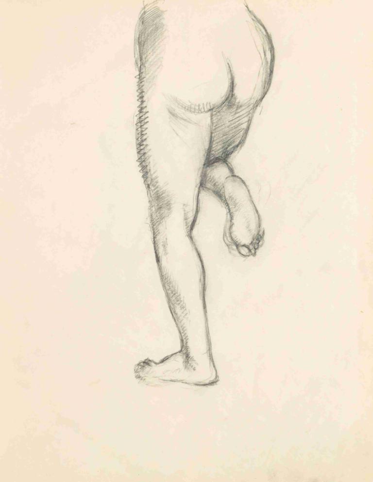 Figure Studies 14,Рисунок Исследования 14,Edgar Degas,Эдгар Дега,Эскиз,Эскиз, эскиз, босиком, монохромный