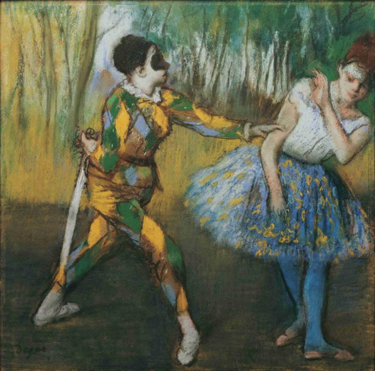 Harlekin Und Colombine,Edgar Degas,Pittura ad olio,Pittura ad olio, arma, Parodia delle belle arti, spada