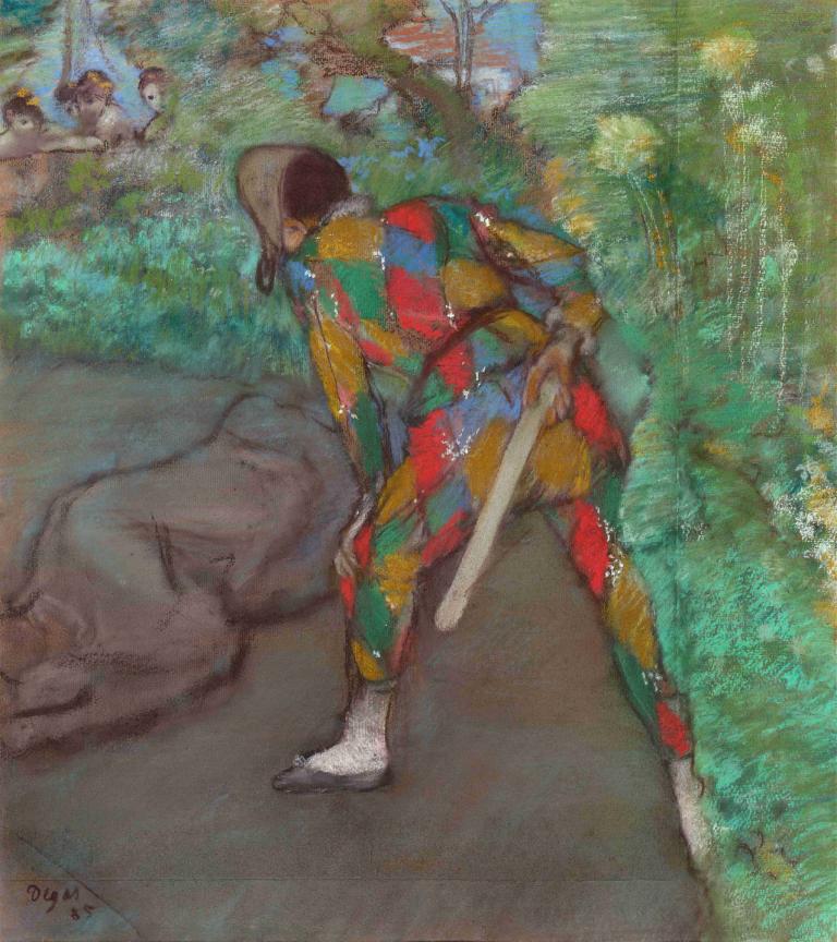 Harlequin,Arlecchino,Edgar Degas,Pittura ad olio,Pittura ad olio, calzature bianche, assolo, focus maschile