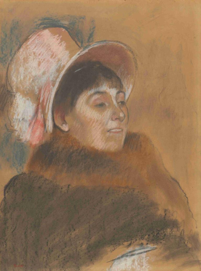 Madame Dietz-Monnin,Doamna Dietz-Monnin,Edgar Degas,Pictura in ulei,Pictura in ulei, solo, pălărie, 1 fata