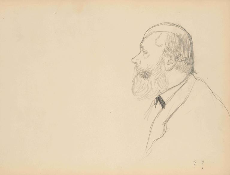 Man in Profile,Omul din profil,Edgar Degas,Schiță,Schiță, 1 băiat, focalizare masculină, solo, monocrom