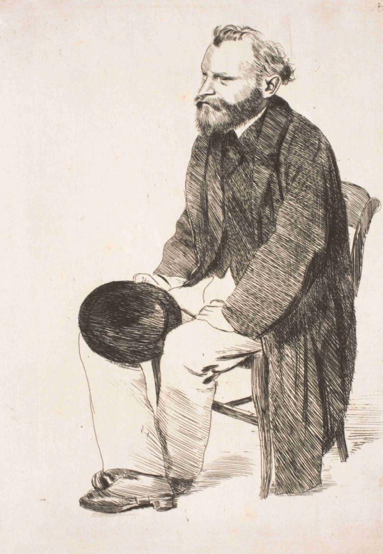 Manet seated. Turned to the left,Manet așezat. Întors spre stânga,Edgar Degas,Schiță,Schiță, 1 băiat