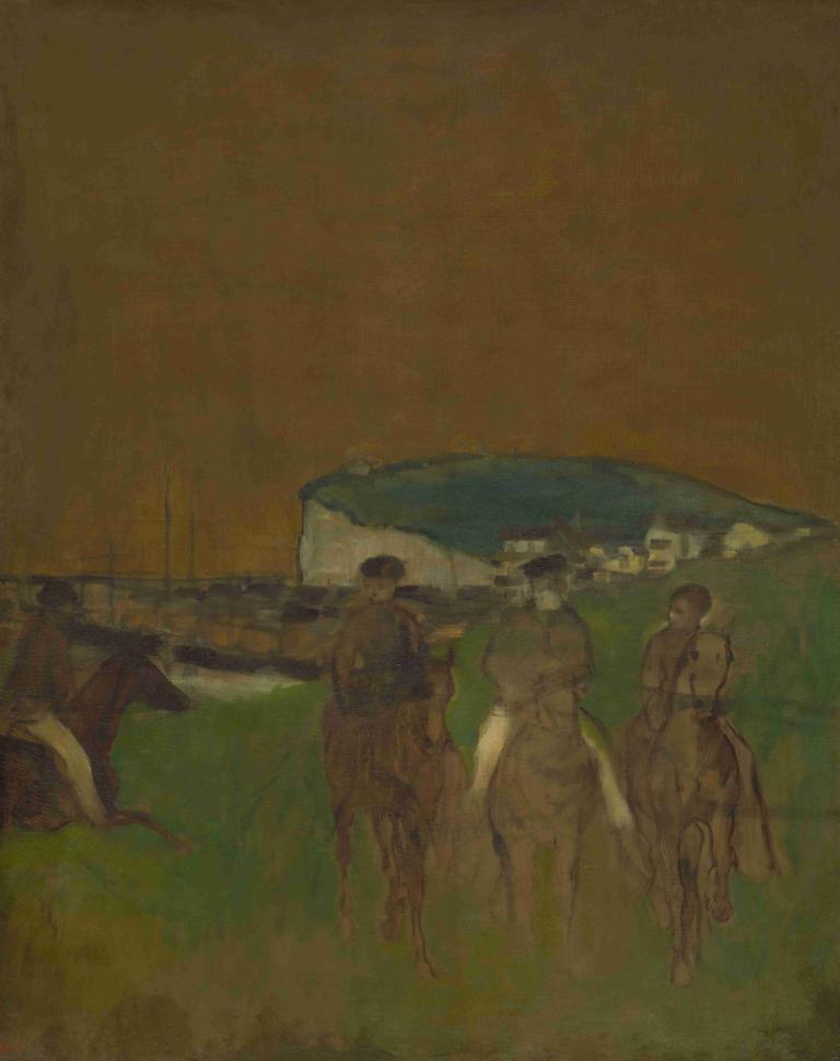 Morning Ride,Morgonritt,Edgar Degas,Oljemålning,Oljemålning, flera pojkar, utomhus