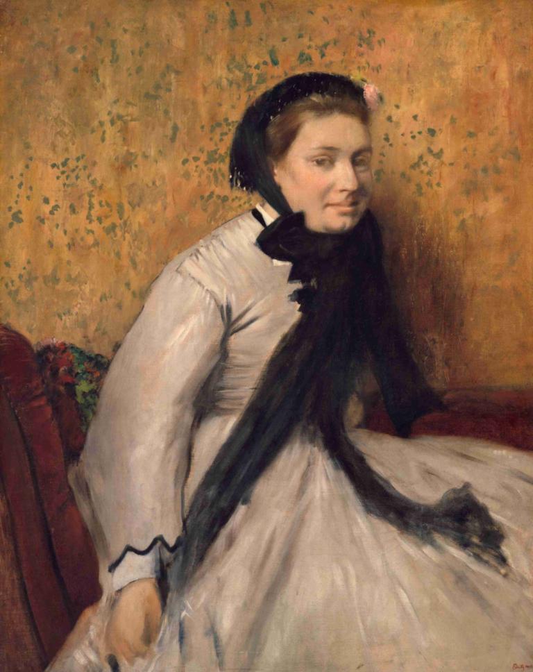 Portrait of a Woman in Gray,Potret Seorang Wanita Berbaju Abu-Abu,Edgar Degas,Lukisan cat minyak