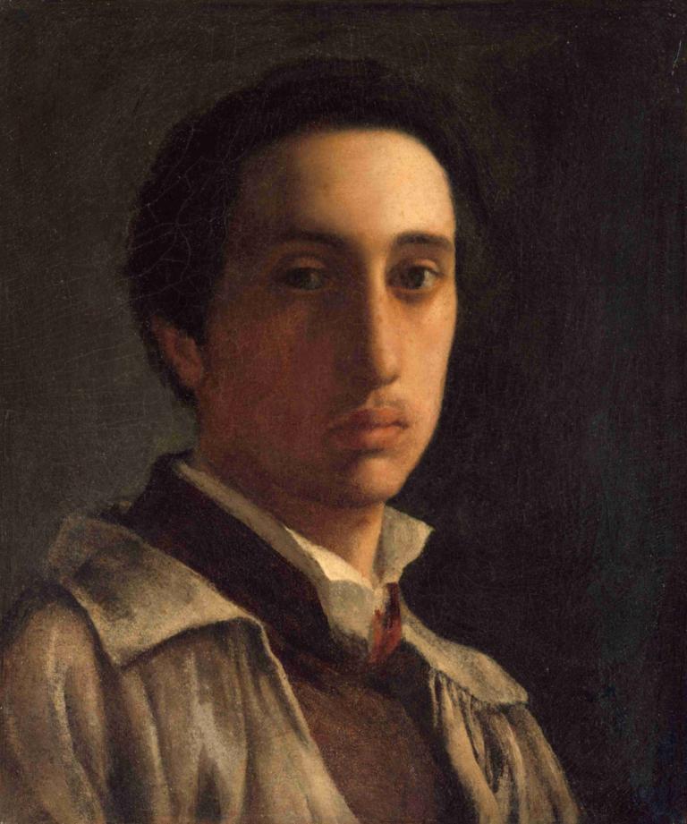 Self-Portrait,Autoportret,Edgar Degas,Pictura in ulei,Pictura in ulei, solo, 1 băiat, focalizare masculină