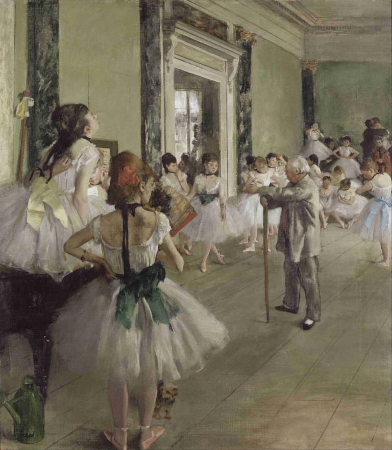 The Ballet Class,Der Ballettunterricht,Edgar Degas,Ölgemälde,Ölgemälde, mehrere Mädchen, Kleid