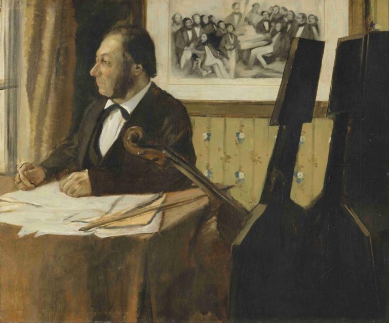 The Cellist Pilet,Der Cellist Pilet,Edgar Degas,Ölgemälde,Ölgemälde, 1Junge, männlicher Fokus, Vorhänge