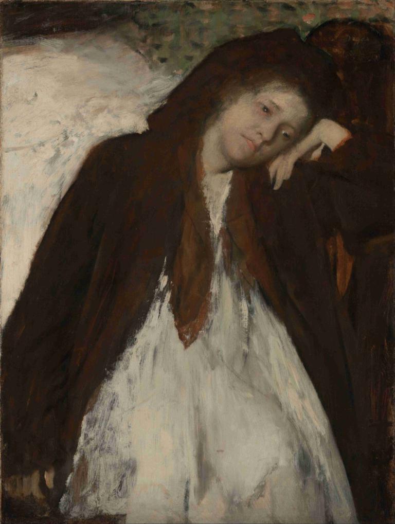 The Convalescent,Der Rekonvaleszent,Edgar Degas,Ölgemälde,Ölgemälde, 1Mädchen, Solo, Kleid, Kunstparodie