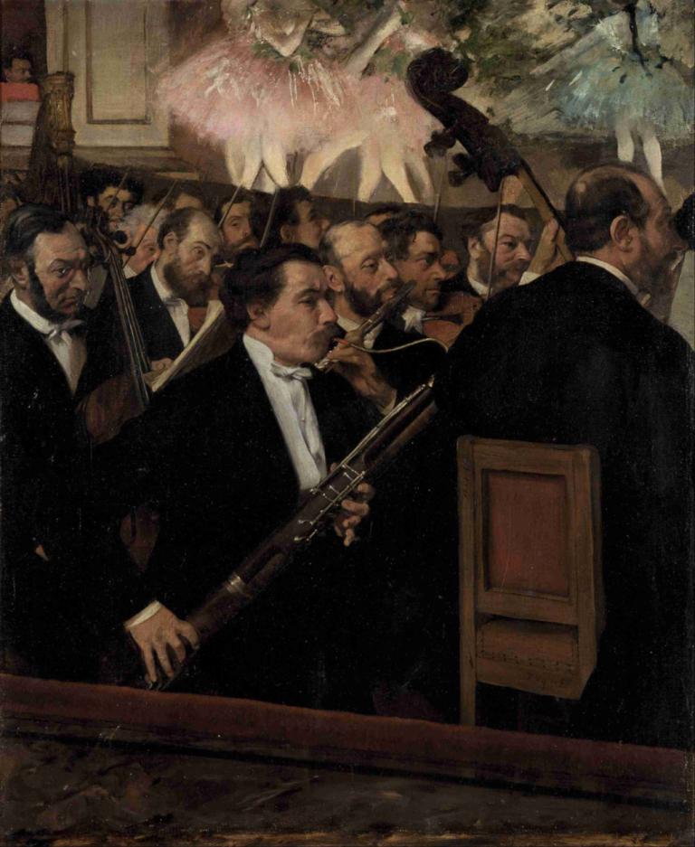 The Orchestra At The Opera,Das Orchester in der Oper,Edgar Degas,Ölgemälde,Ölgemälde, Pistole