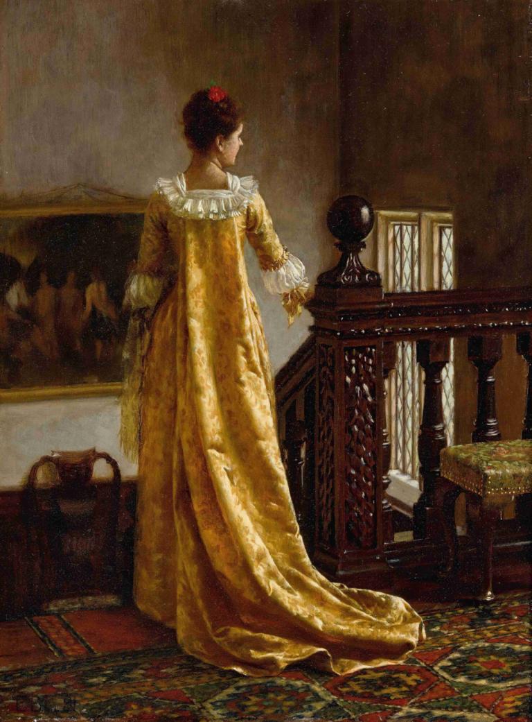 Qui M'aime Me Suit (Who Loves Me Follows Me),Qui M'aime Me Suit（誰が私を愛しているのか？）,Edmund Blair Leighton