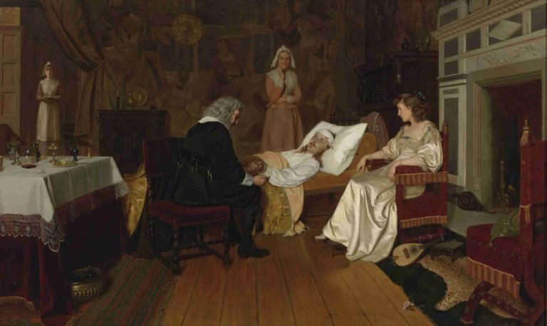 Witness my act and seal,Testigo de mi acto y sello,Edmund Blair Leighton,Pintura al óleo,Pintura al óleo