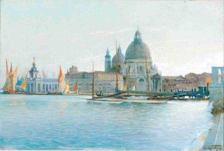 Venezia-Santa Maria Della Salute,Venedig-Santa Maria Della Salute,Eduard Veith,Ölgemälde,Ölgemälde