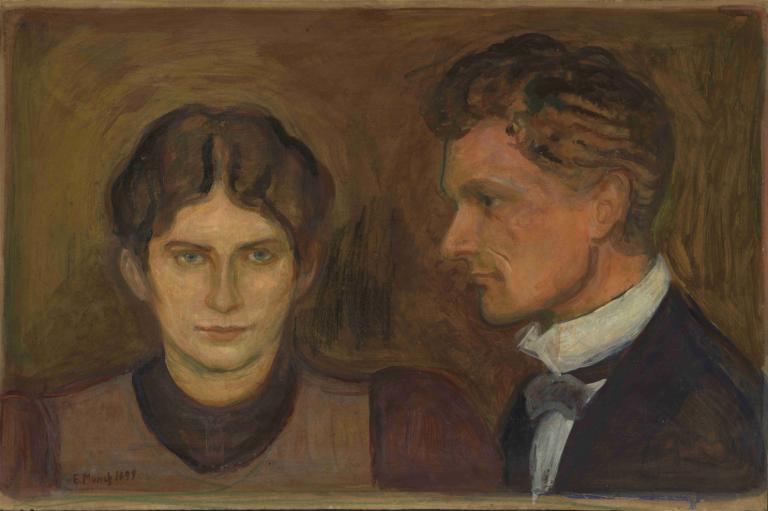 Aase and Harald Nørregaard,Aase i Harald Nørregaard,Edvard Munch,Obraz olejny,Obraz olejny, wielu chłopców