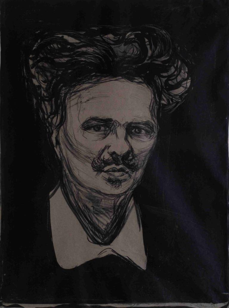 August Strindberg,Edvard Munch,Pengetsaan Pelat Tembaga,Pengetsaan Pelat Tembaga, solo, 1 anak laki-laki