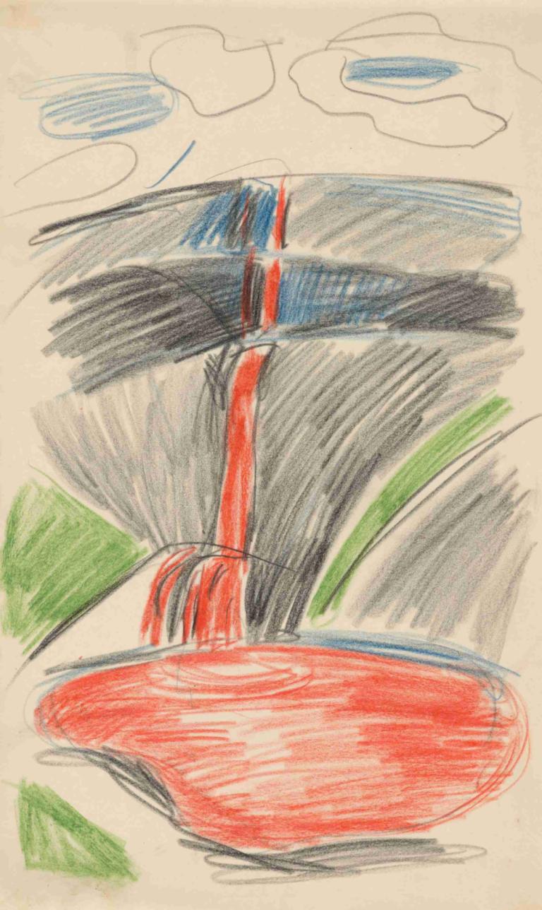 Cascade of Blood,血流成河,Edvard Munch,爱德华-蒙克,蛋彩画,蛋彩画, 传统媒体, 没有人类, 独奏