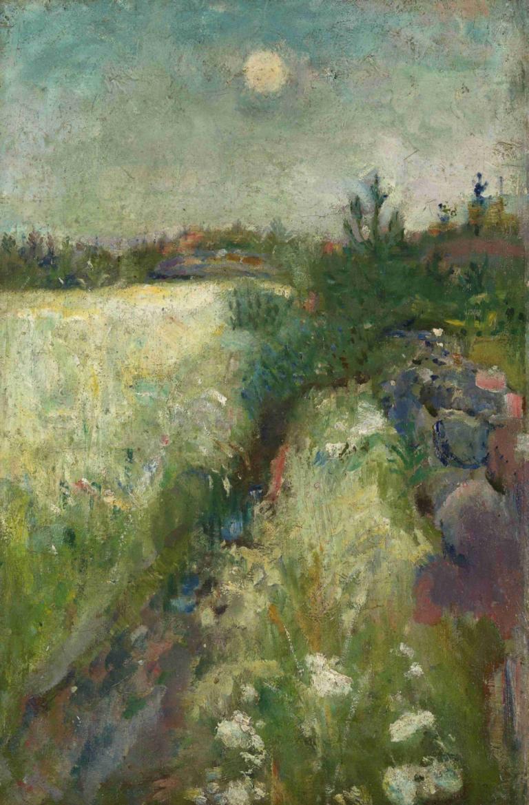 Flowery Meadow at Veierland,Veierland'da Çiçekli Çayır,Edvard Munch,Tempera,Tempera, açık havada, çimen