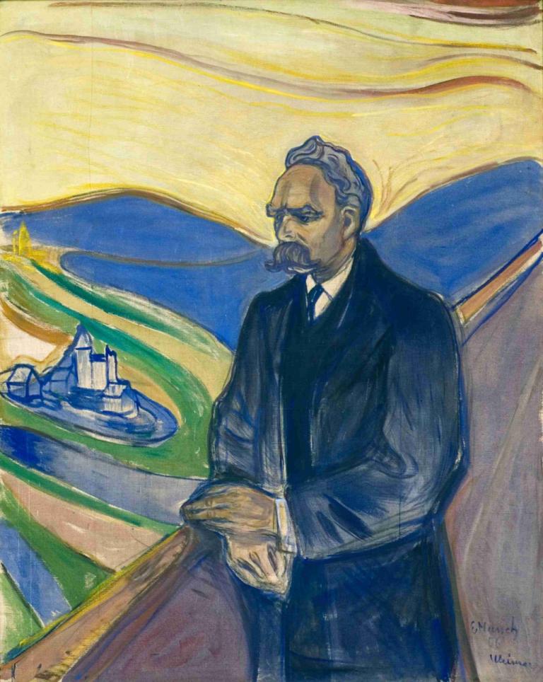 Friedrich Nietzsche,Edvard Munch,Tempera,Tempera, 1 oğlan, erkek odak, solo, geleneksel medya, kravat