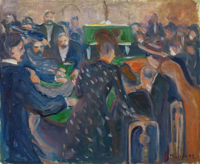 Gamblers in Monte Carlo,Edvard Munch,Tempera,Tempera, fine art parody, traditional media, painting (medium)