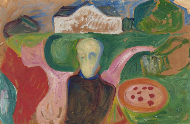 Landowner in the Park,Markägare i parken,Edvard Munch,Tempera,Tempera, skallig, 1 pojke, manligt fokus, solo