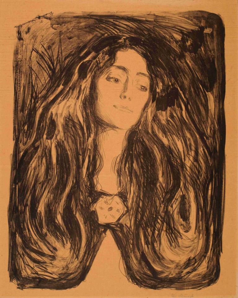 Madonna (The Brooch. Eva Mudocci),Madonna (The Brož. Eva Mudocci),Edvard Munch,Edvarda Muncha