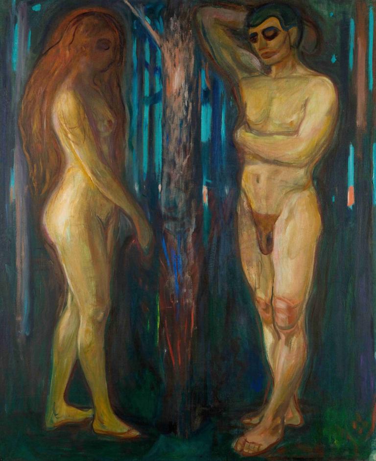 Metabolism,Metabolismus,Edvard Munch,Edvarda Muncha,Tempera,Tempera, parodie na výtvarné umění, akt, 1 kluk