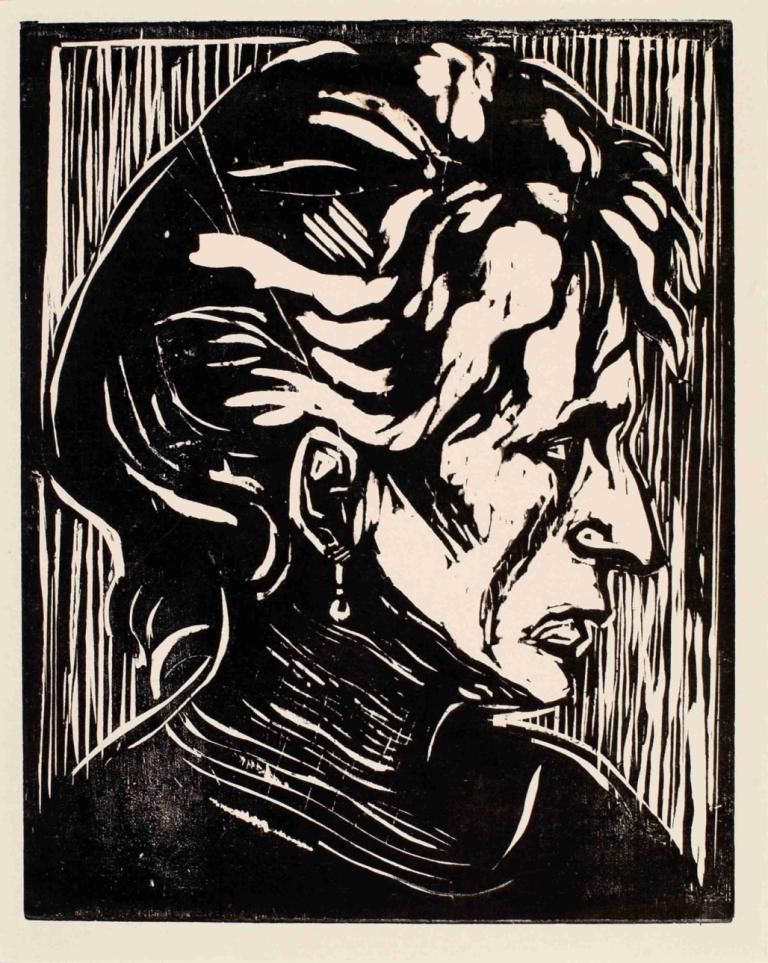 Portrait of an Elderly Lady (Study of a Head),Edvard Munch,Copperplate Etching,Copperplate Etching, solo